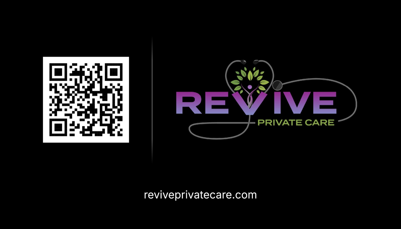Business card back with QR code