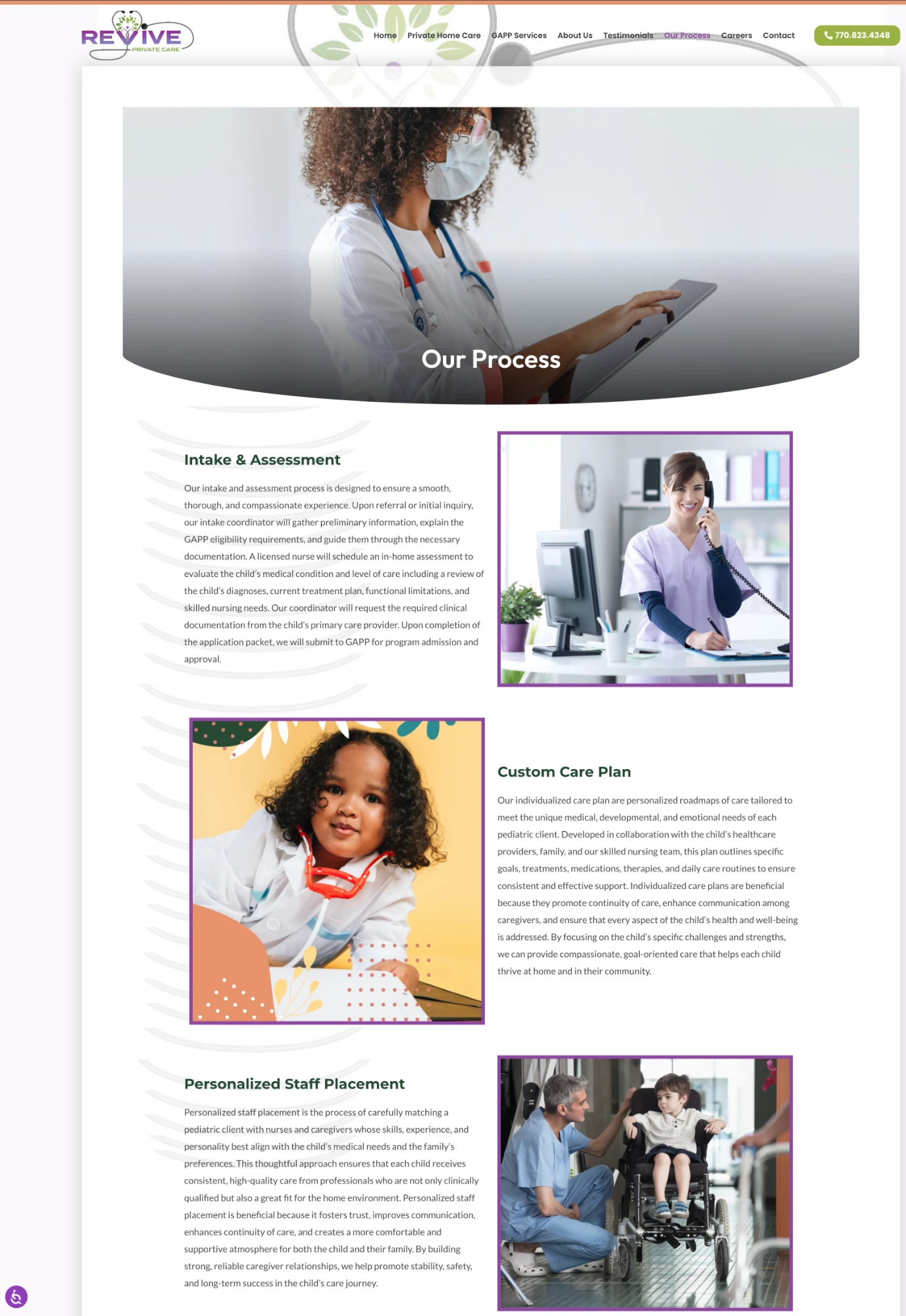 Our Process page