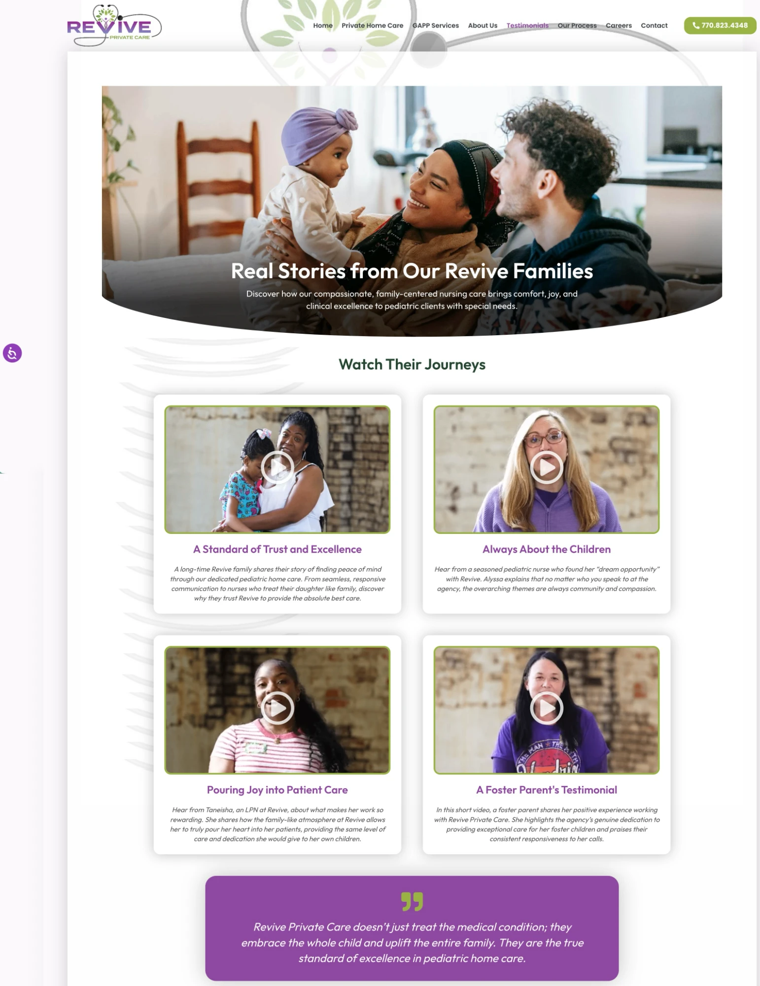Testimonials page